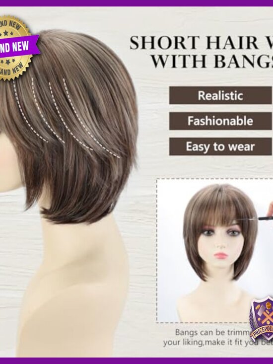 Short Pixie Bob Wig Lace Front Synthetic Heat Resistant Daily Wear